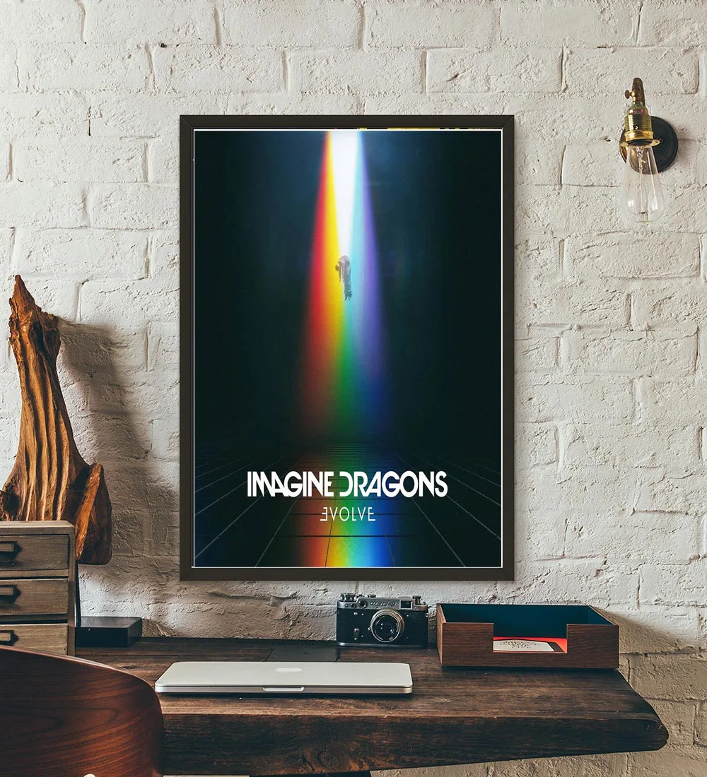 Imagine Dragon плакат Evolve поп-музыка Группа плакаты и принты Холст Живопись стены Искусство картина для гостиной домашний декор - Цвет: Цвет: желтый