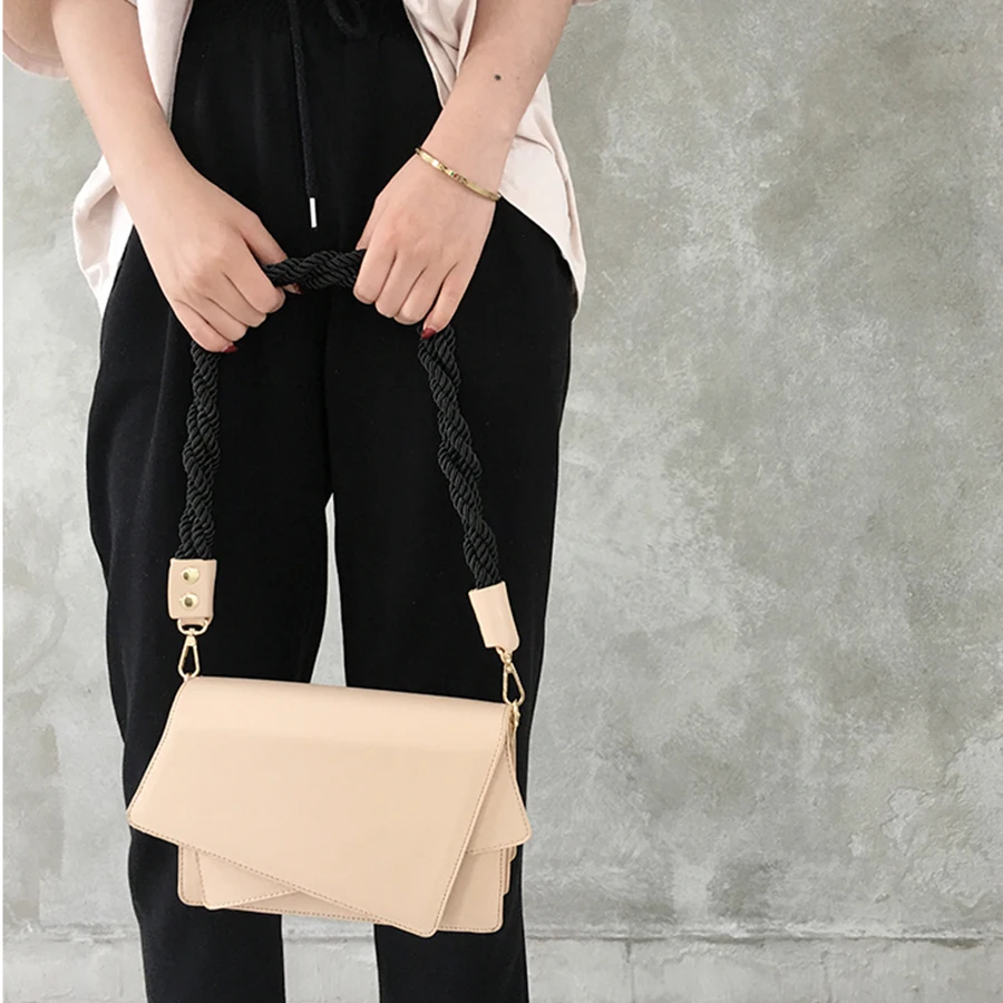 Модные несимметричные плетеные женские Сумки из искусственной кожи женская