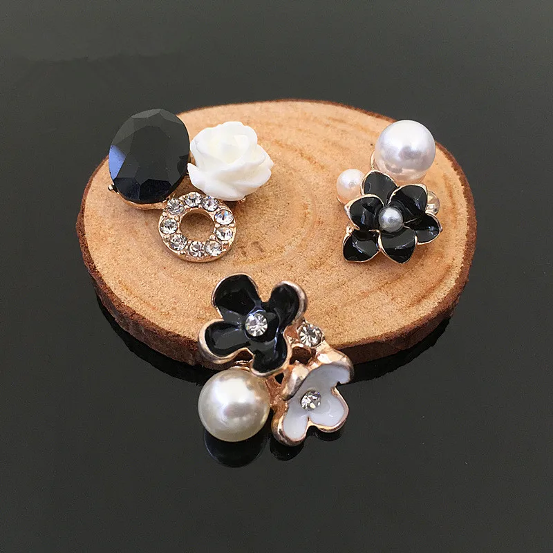 Новое поступление 50 шт Позолоченные эмалевые акриловые цветочные украшения из