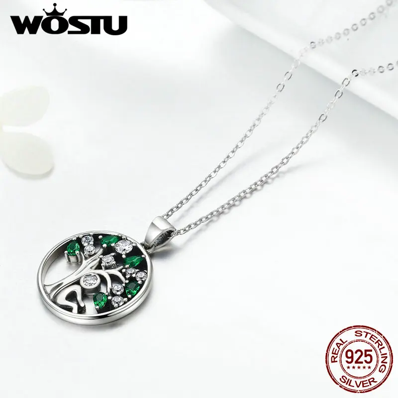 WOSTU, Новое поступление, настоящее 925 пробы, серебро, полагается в дереве, подвески для женщин, роскошные ювелирные украшения, подарок CQN094