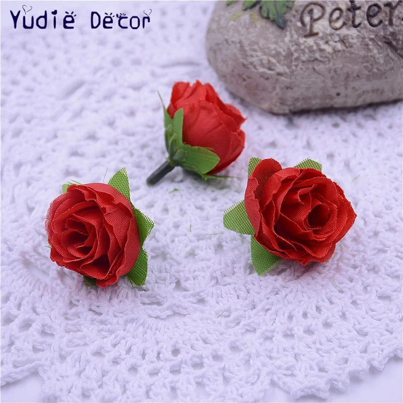 Мини шляпа шелковая искусственная Роза 20 шт.|artificial rose flower|flowers forflower for wedding |