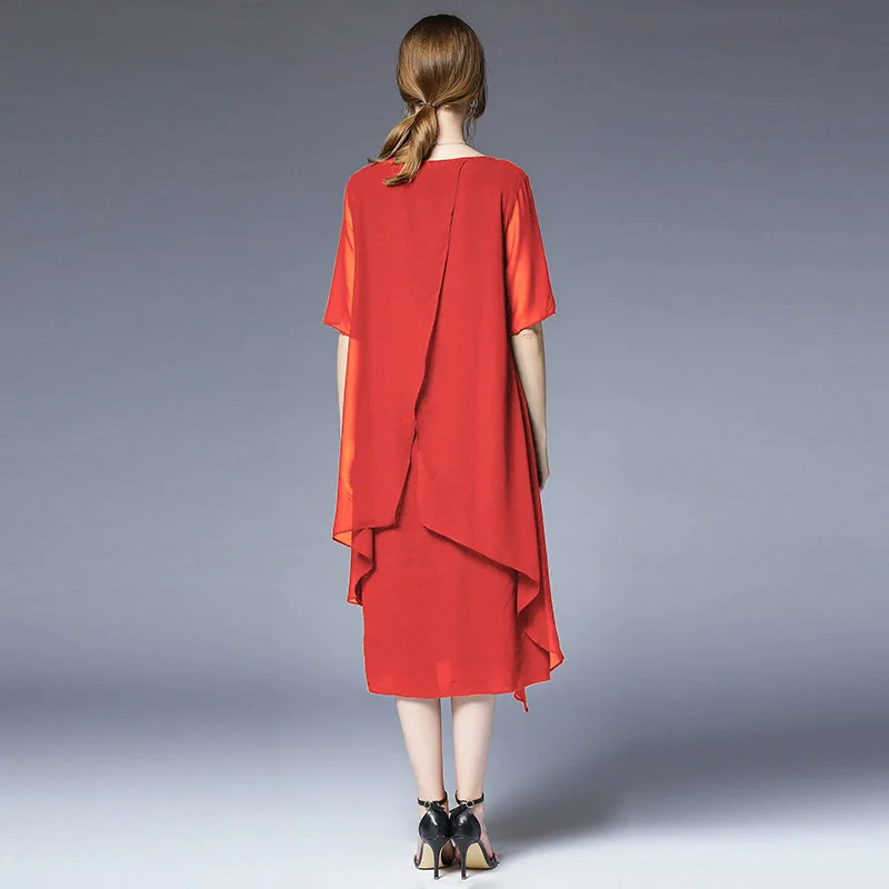 2018 летнее модное женское асимметричное шифоновое платье больших размеров