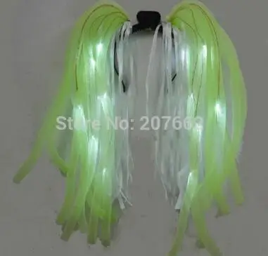 green Новинка 100 шт./лот мигает с Ума Волос светодио дный лапши оголовье hairband dreadlock парик для вечерние поставки - Цвет: green