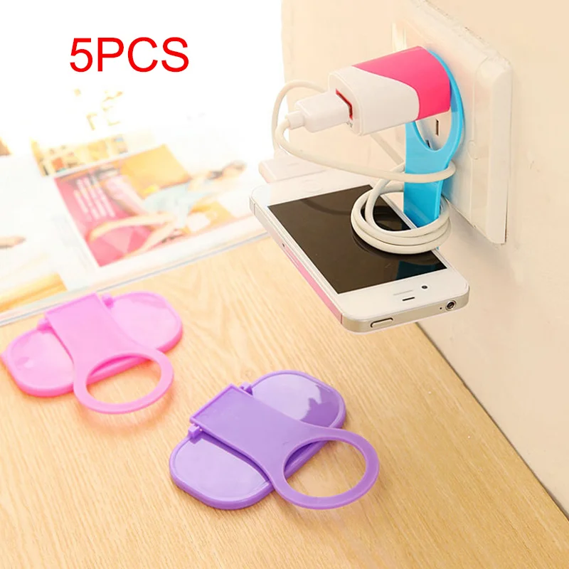 Новый горячий 5 шт складной держатель для мобильного телефона настенный