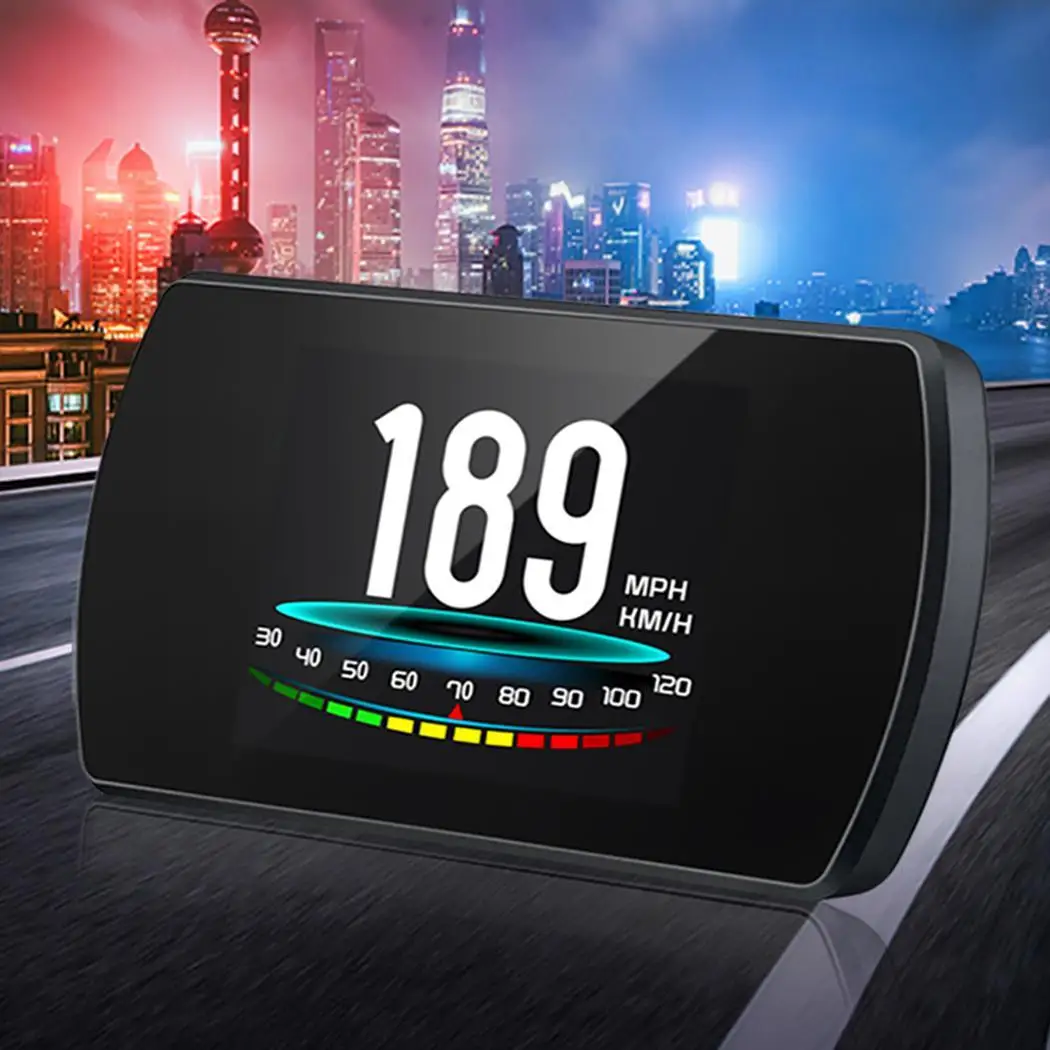 P12 4.3 Inch LCD Car Head Up Display HUD OBD 2 Multifunction On-Board Computer hud Electronics Speedometer | Автомобили и