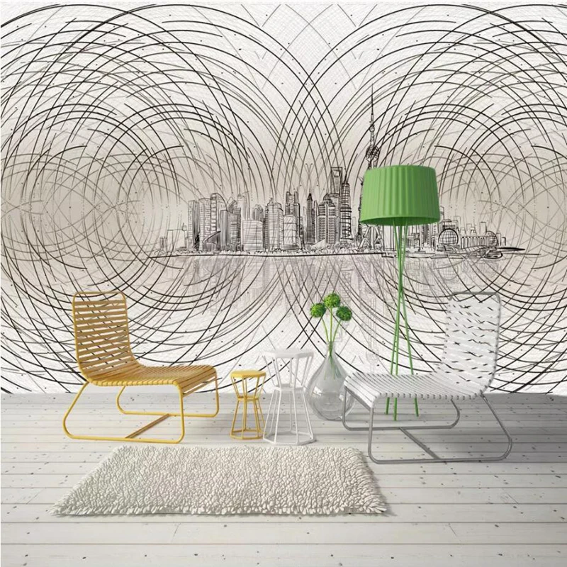 Настенные обои 3 d в скандинавском стиле простые современные эстетические