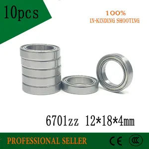 10 шт. 6701ZZ подшипник ABEC-1 12x18x4 мм изготовленные тонкостенные подшипники, раздел 6701 ZZ, шариковые подшипники 61701ZZ 6701Z