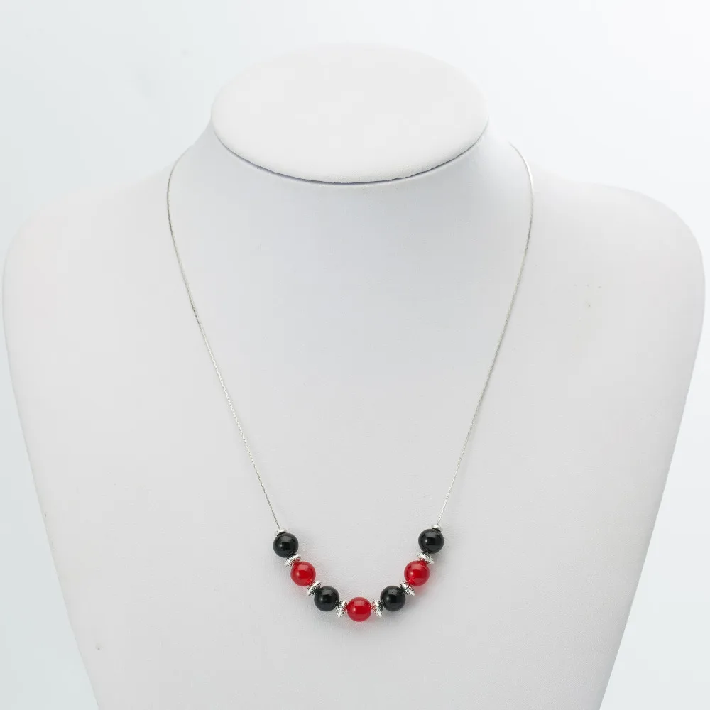 

YUZHEJIE (10PCS) New Product 8MM Chain Fashion Necklace Tiger's eye Lava Stone Jewelry Charm Necklace