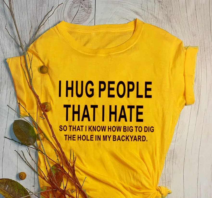 Женская футболка с надписью I hug people that i hate модная забавная унисекс grunge tumblr в уличном стиле повседневные