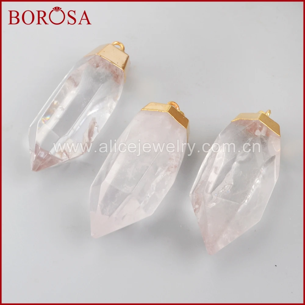 Кулон BOROSA из белого кристалла кварца и золота высококачественный кулон