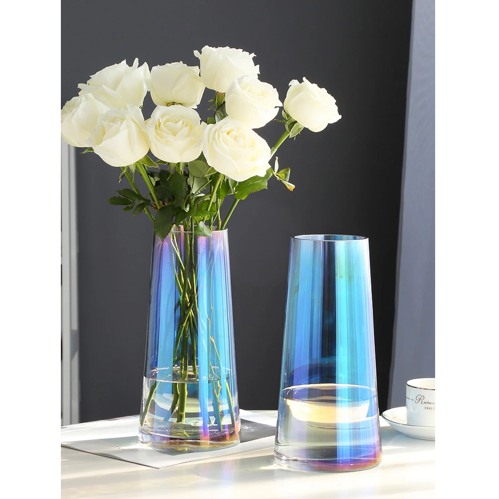 

Creative Multi-Color glass vase Desktop transparent flower vases for weddings glass terrarium Hydroponic home decoration