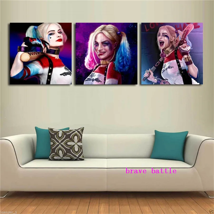 Justice League Harley Quinn 3 предмета холст картина принт гостиная домашний декор