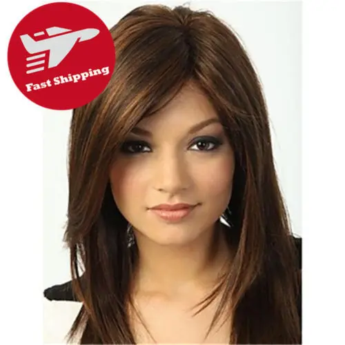 song wig.02470 good Women Lady Heat Brown Long Pretty Cosplay Party Straight Full Hair Wigs |