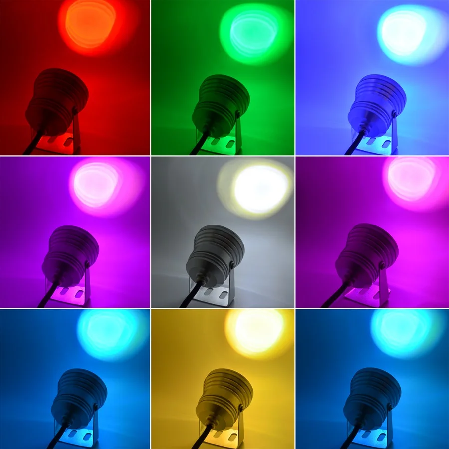 Светодиодный подводный светильник с регулируемой яркостью RGB 10 Вт 12 В светодиодный подводный светильник 16 цветов 1000LM водонепроницаемый IP67 светильник для фонтана бассейна