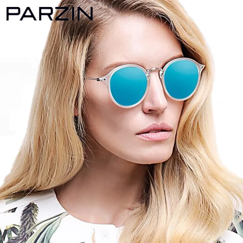 PARZIN Vintage Tr90 Поляризованные Солнцезащитные Очки Женщины Ретро Любители Круглые