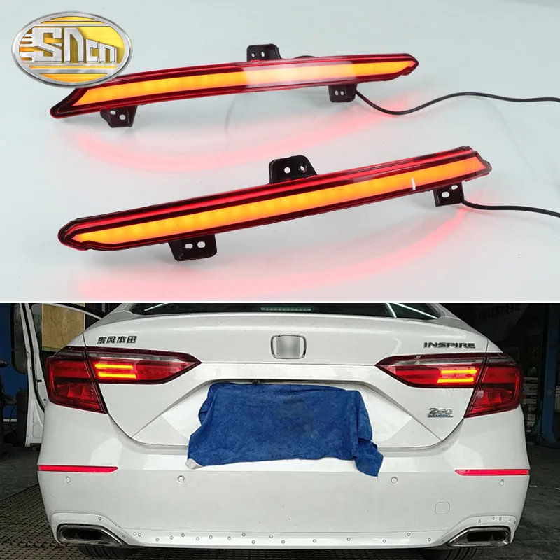 2 шт. задняя противотуманная фара для Honda Accord Inspire Plug& Play Автомобильный светодиодный задний бампер тормозной Свет динамический поворотник отражатель