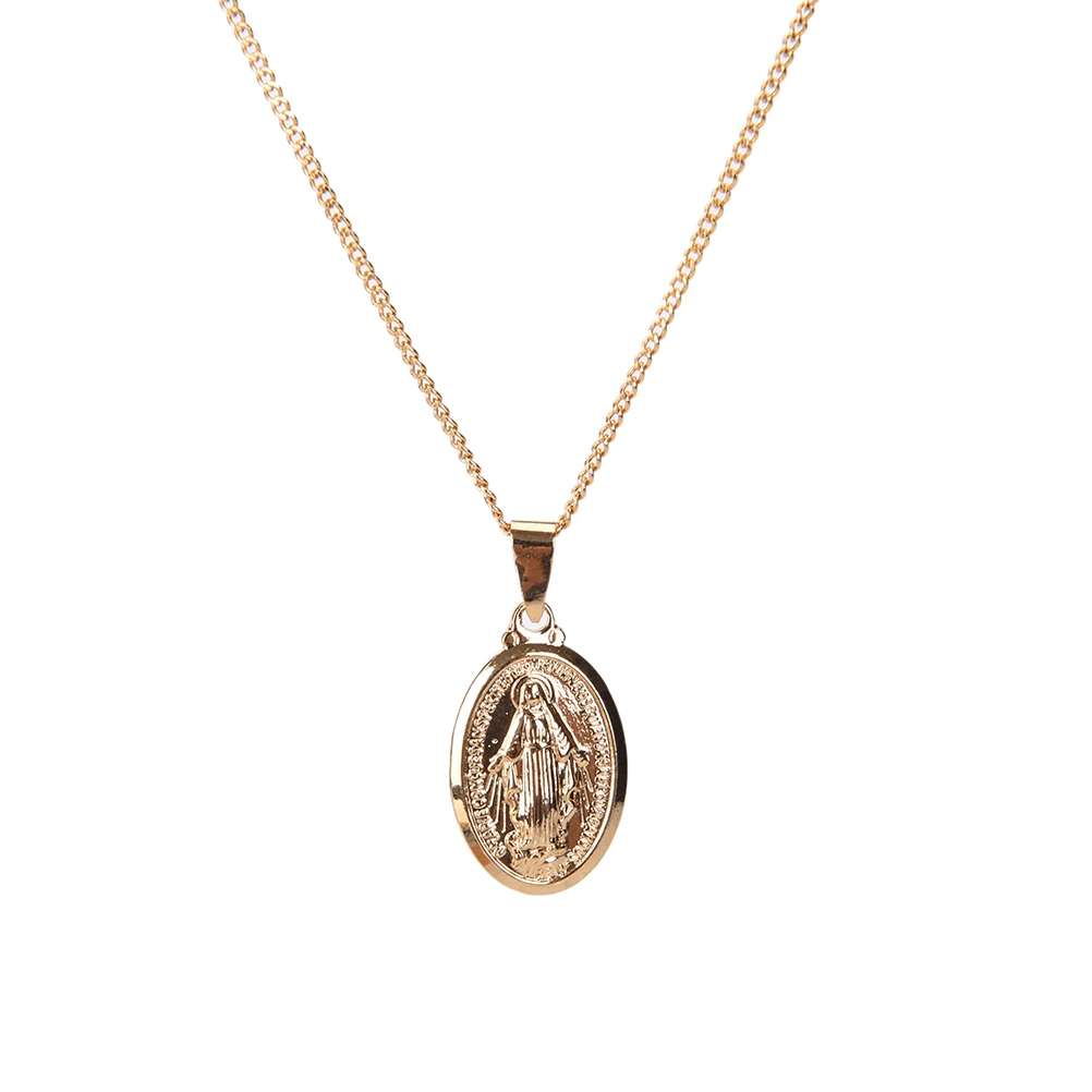 Модное Трендовое ожерелье Девы Марии золотого цвета крест дружественные