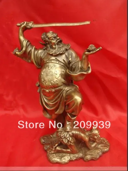 

dh 008 Chinese Exorcist Zhong Kui Bronze Statue Figure 10"High