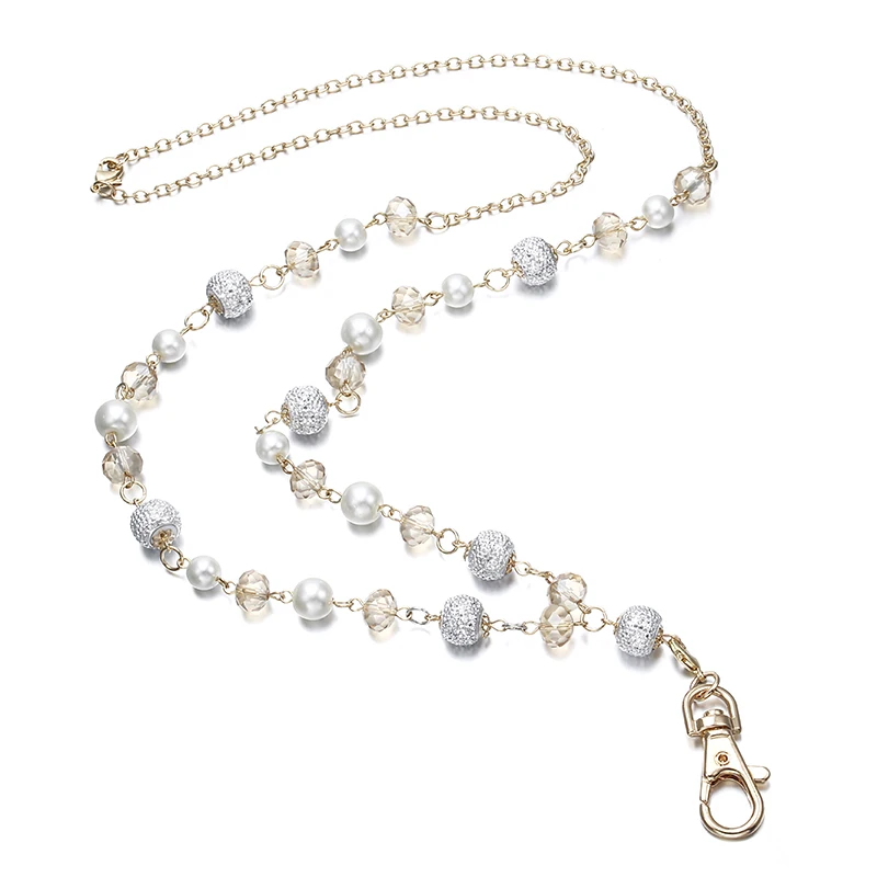 2018 New Fashion Lanyard Necklace For Women - Crystal Beads ID Badge Holder Jewelry | Украшения и аксессуары