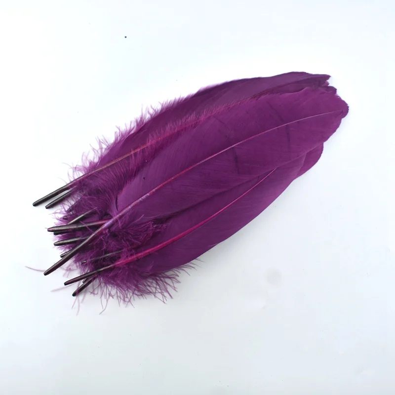 purple red 15-20 см Высокое качество Белый гусиное перо для DIY красочное перо украшение Свадебные перья для рукоделия аксессуары Шлейфы - Цвет: purple red