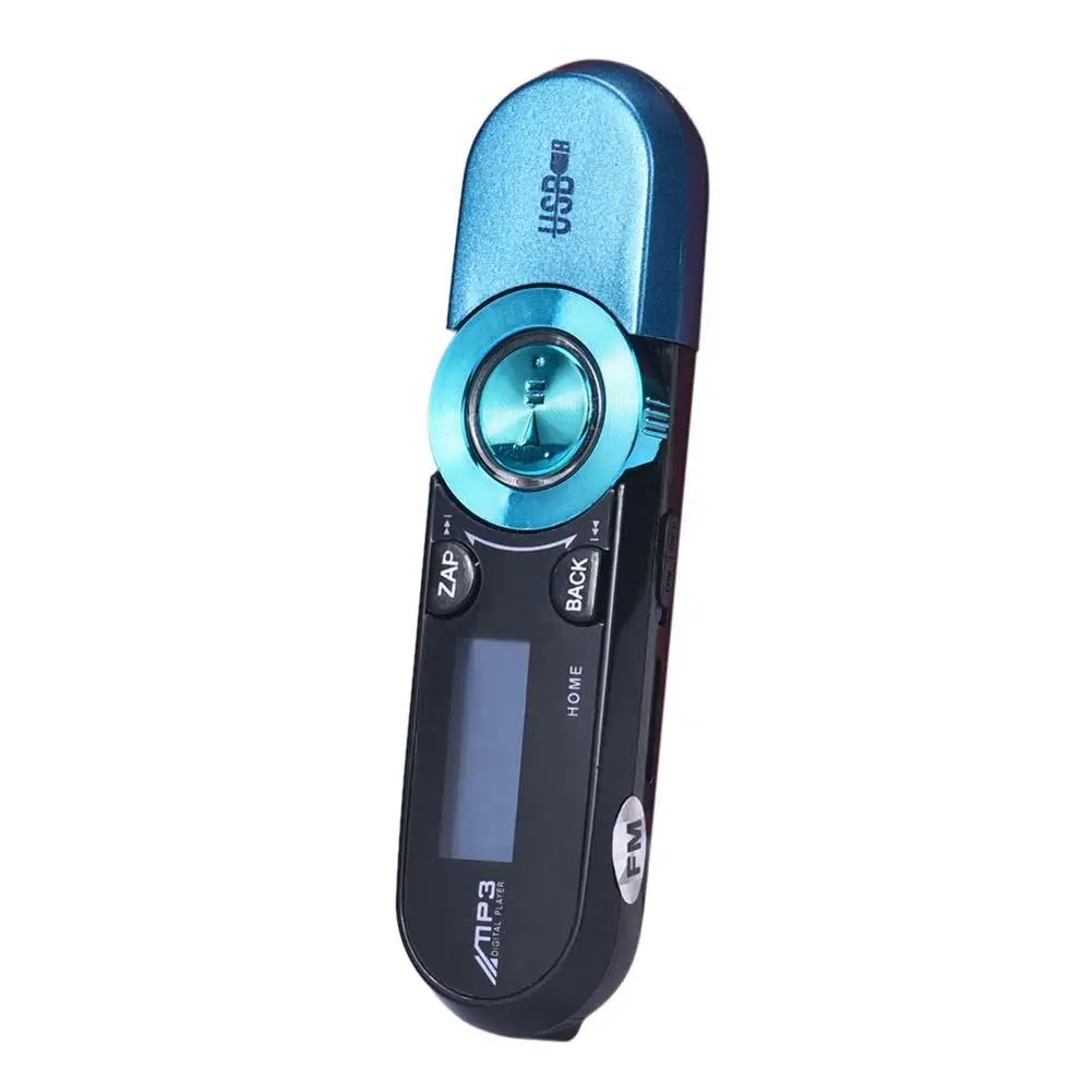 USB ЖК экран 16G поддержка Flash TF плеер MP3 Воспроизведение музыки FM радио мини синий|fm