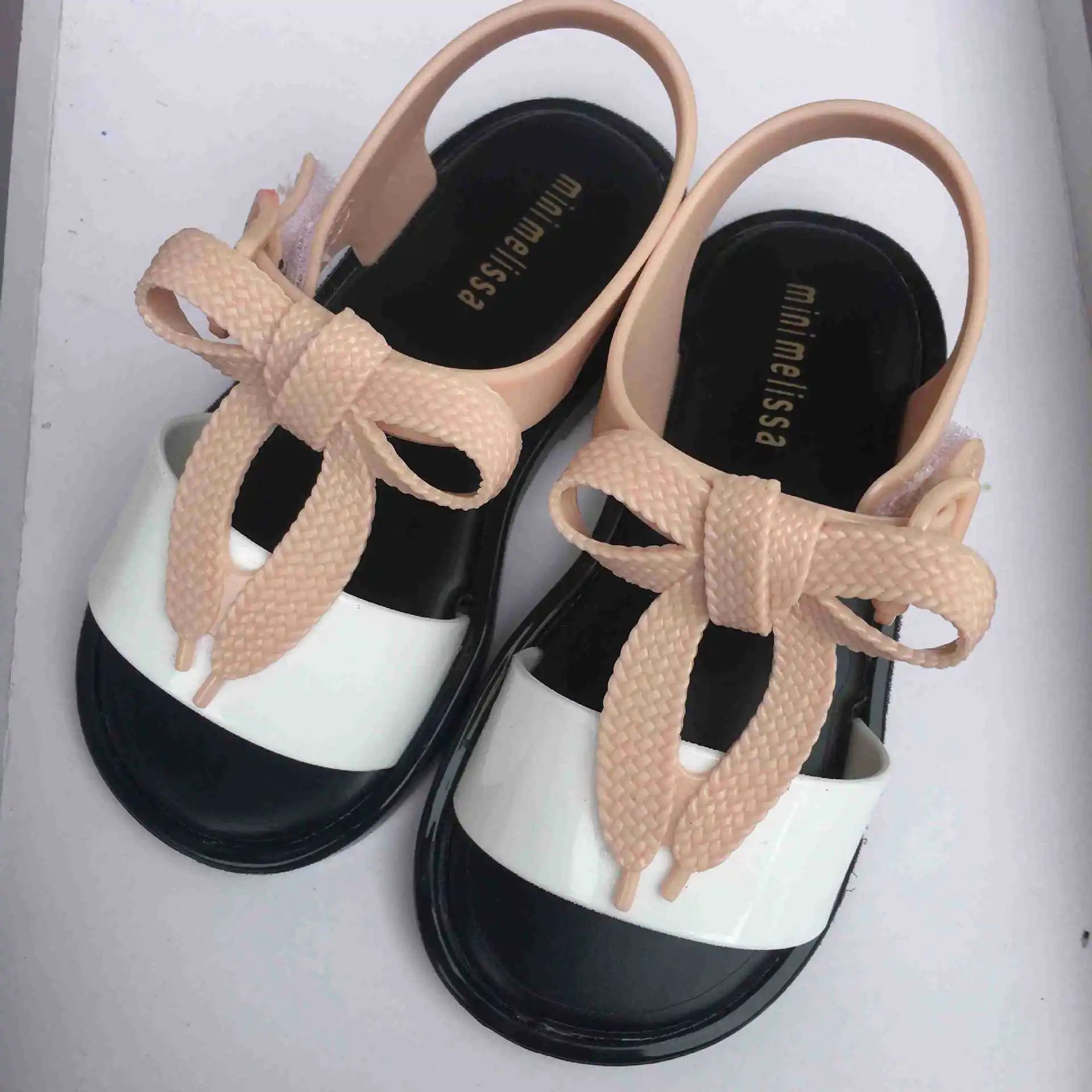 Мини сандалии с бантом Разноцветные детские новинка 2019 из ПВХ для девочек