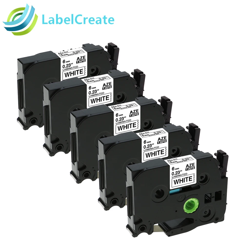 Совместимый с Brother P Touch 6 мм этикетка переключение на ноль ленты 5PK TZe 211 TZe111 tze411 для