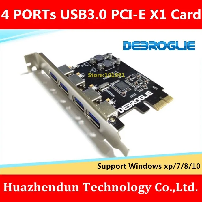 DEBROGLIE SuperSpeed 4 порта USB 3 0 удлинительная карта для PCI Express поддержка ПК настольный