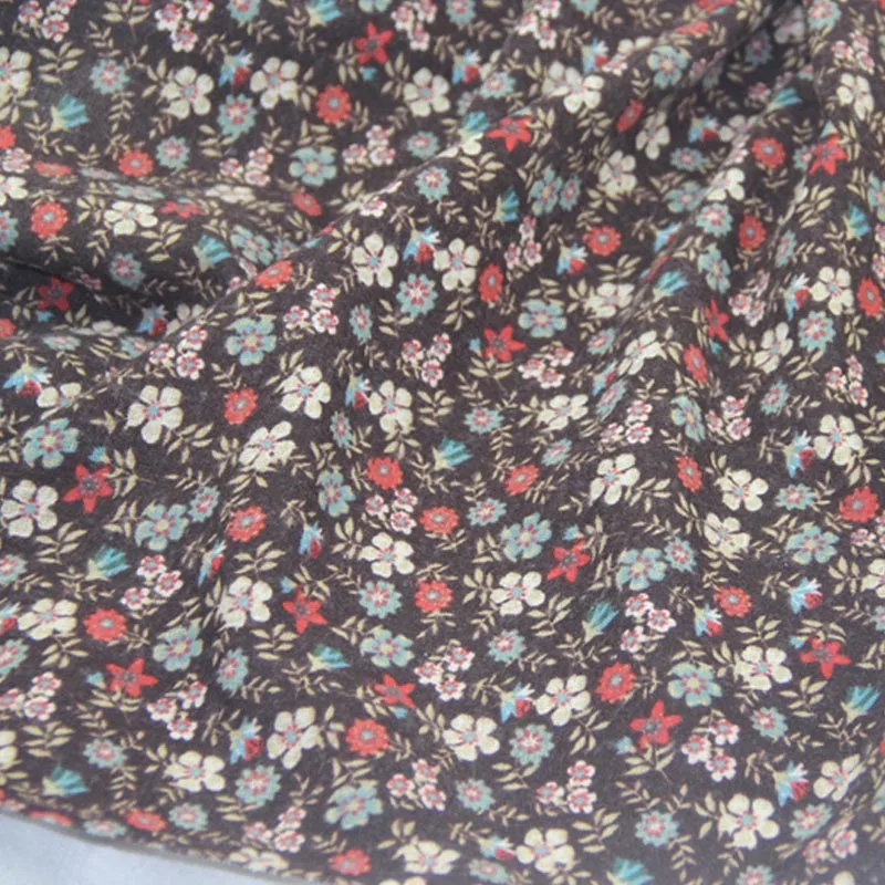 

100% cotton vintage small floral sanded twill fabrics soft textile cloth for DIY handwork spring shirt skirt dress tissue