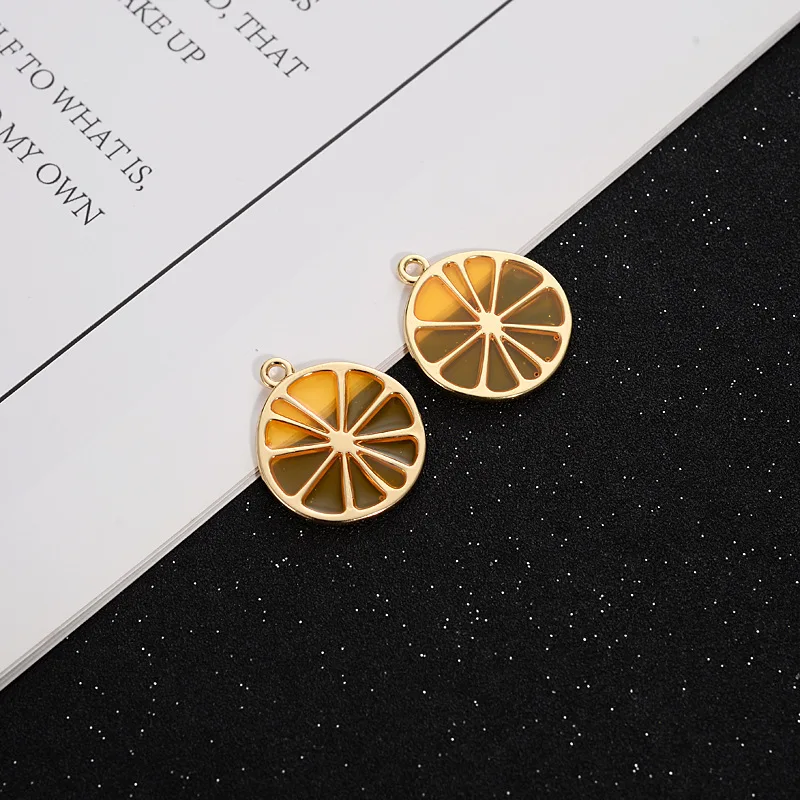 30pc Korea style Gold Color Enamel Fruit Lemon/Watermelon/Strawberry Charm For Earring DIY Handmade Jewelry Making wholesale | Украшения и