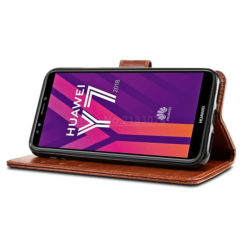 

Case For Huawei Y7 2018 Case Luxury Leather Flip Wallet Cover Funda for Huawei Y7 2018 Back Stand Phone Case Carcasa Coque