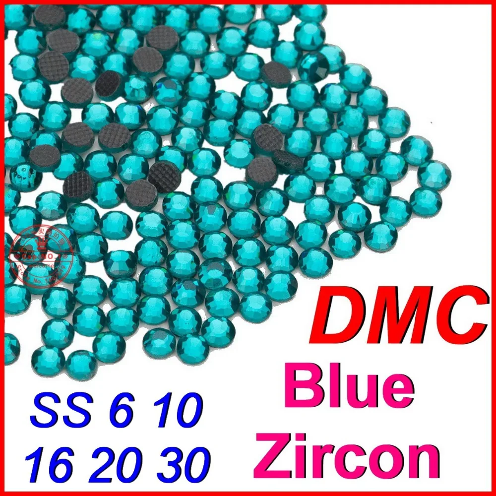 SS6 10 16 20 30 высококачественные синие циркониевые DMC стразы горячей фиксации Стразы