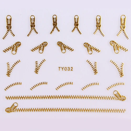 20 шт. наклейки для дизайна ногтей 3D Металлические золотые Корсеты на