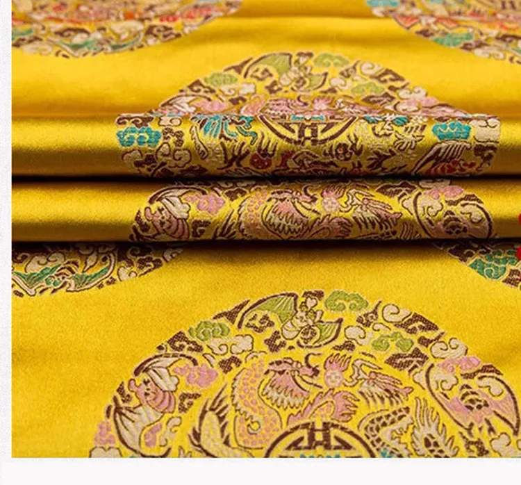 CF32 1 ярд Китайская традиционная шелковая парчовая ткань Cheongsam Одежда Костюм Хана китайский Cos кимоно платье шелковая ткань