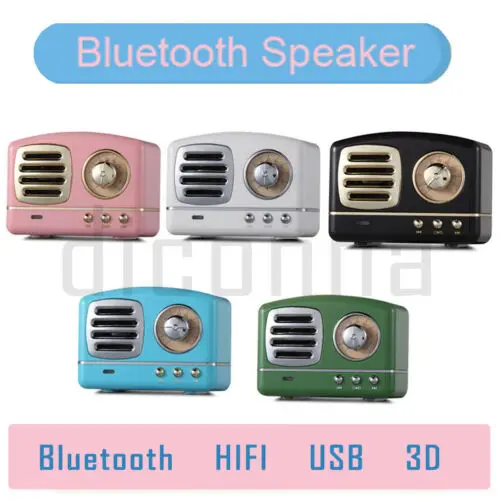 Мини Bluetooth Колонка для телефона бас ретро Беспроводная портативная винтажная