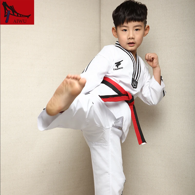 Лидер продаж детская одежда WTF Tae Kwon Do dobal униформа ITF для тхэквондо размеры: