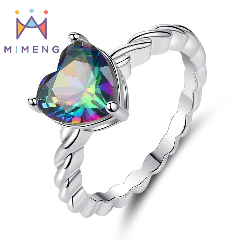 MiMeng 2019 новое поступление белая Золотая радужная в форме сердца циркон обещают