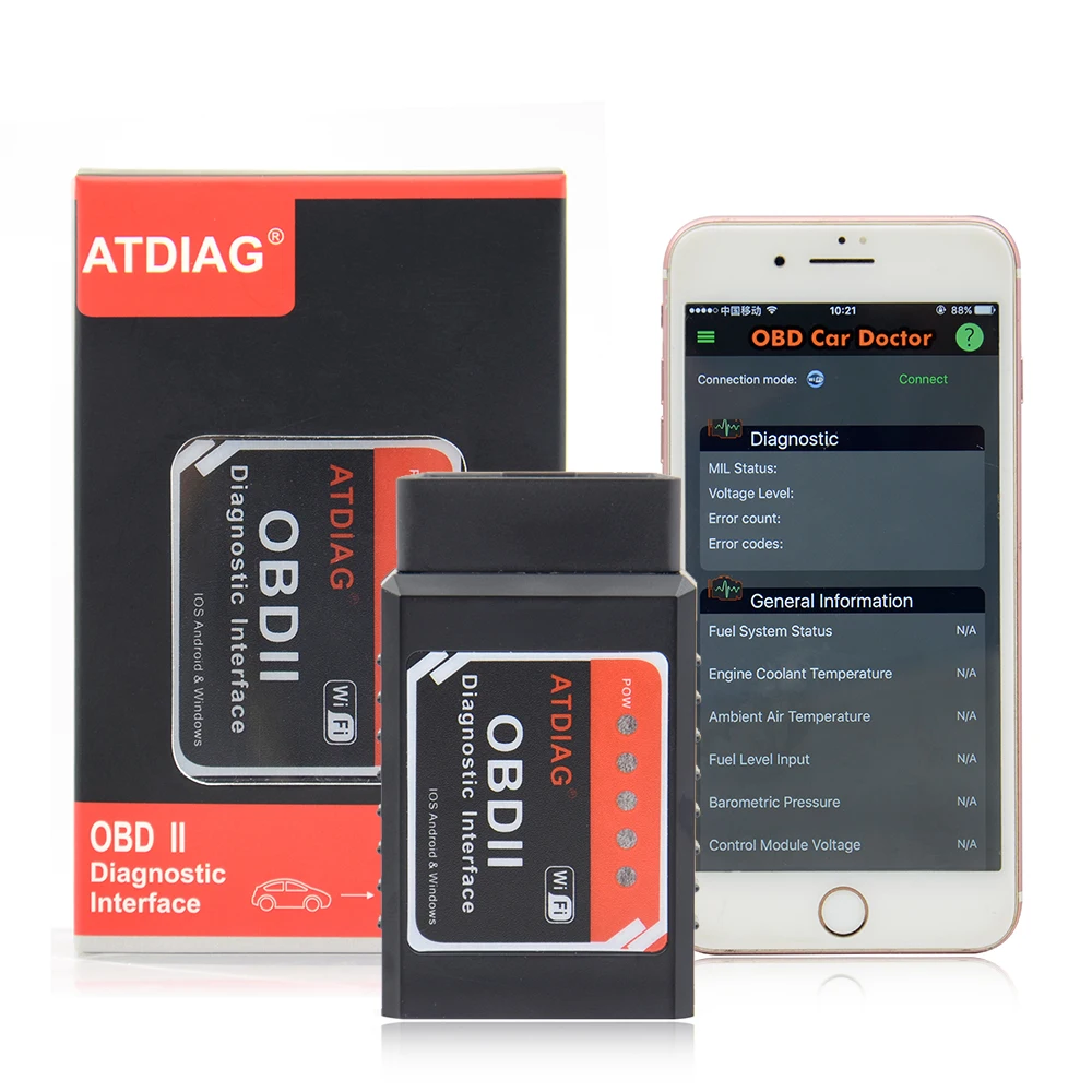 Новейший универсальный OBD2 WIFI ELM327 V1.5 сканер для iPhone IOS/Android АВТО OBDII