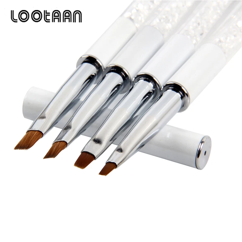 Lootaan#4#6 колинский СОБОЛЬ Акриловая кисть для ногтей Дизайн ногтей УФ Гель-лак краска белый горный хрусталь кристалл акриловый маникюр инструменты для ногтей