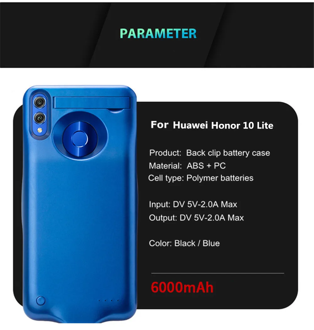 NTSPACE, ультра тонкий внешний аккумулятор, зарядное устройство, чехол s для huawei Honor 10 Lite, чехол для батареи, 6000 мА/ч, портативный внешний аккумулятор, чехол для зарядки