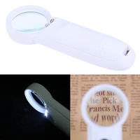 1pcs handheld glass loupe 15x magnifier magnifying glass 37mm lens portable pocket tool professional with 2 led light wholesale