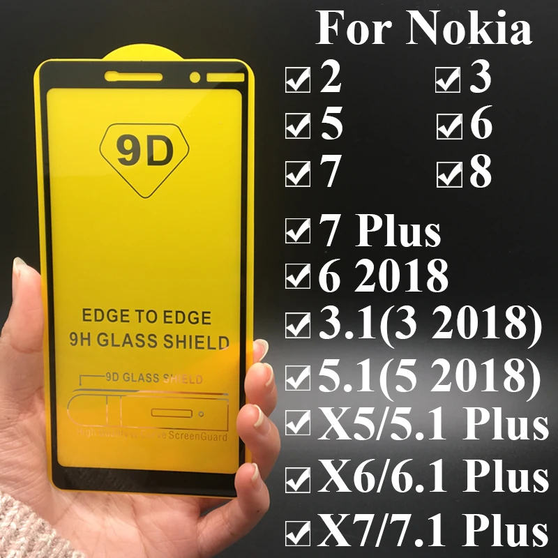 Защитное стекло для Nokia 5 Защита экрана 2 3 6 7 8 1 1x5 plus 2018 закаленное 9d полное