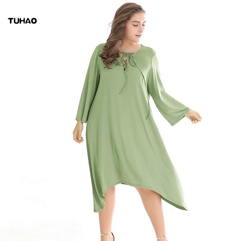 TUHAO летние офисные женские длинные платья для женщин ажурный светильник зеленого