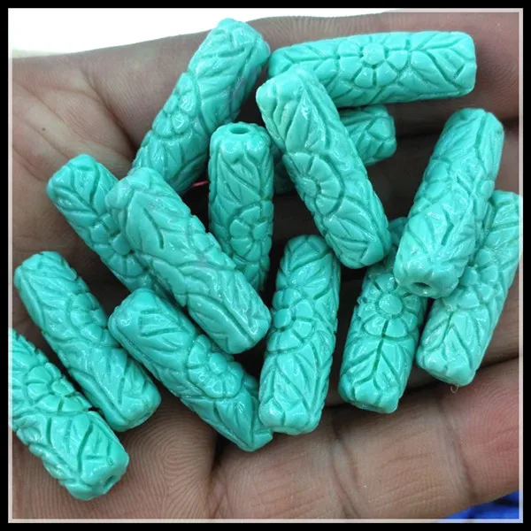 

10PCS Handmade Beads Stone Powder Material synthetic material 8x26mm tube shape for necklace or bracelets matching make accessor