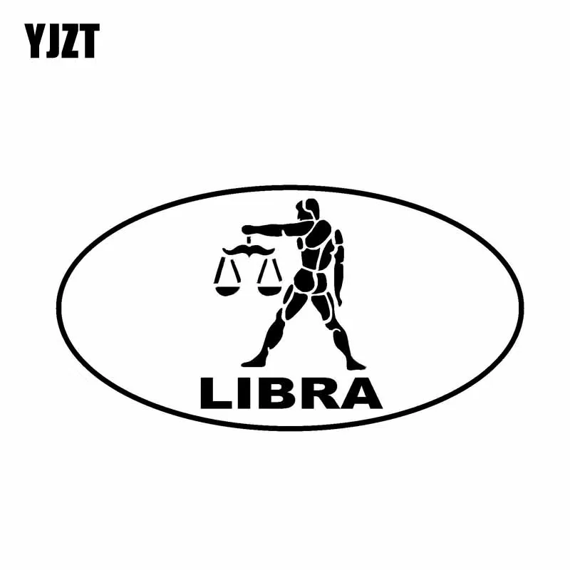 YJZT 15 см * 7,9 см весы овальные виниловые наклейки индивидуальные автомобильные наклейки Зодиак гороскоп черный/серебряный цвет