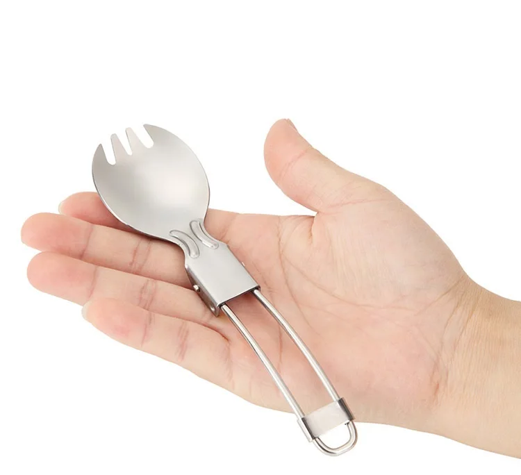 100 шт Портативная Складная ложка из нержавеющей стали спортивная вилка амфибия