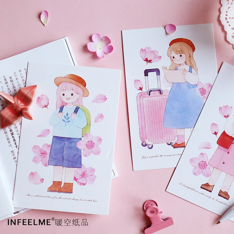 Infeel.me Sakura cho открытка-закладка поздравительная открытка бумага для письма 1 лот =