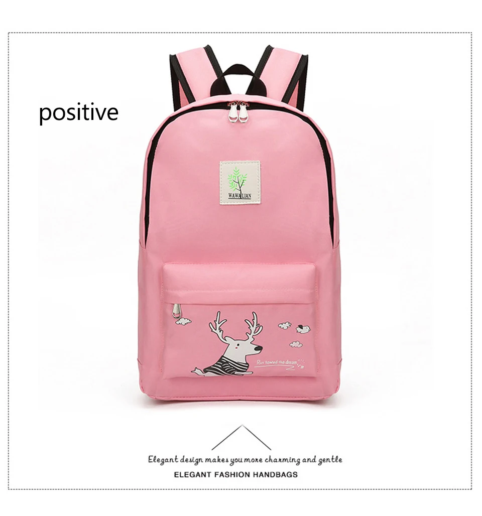 New Teenager Big Capacity School Backpacks Canvas Cartoon Solid Bag Fashion Designer Backpacks Women High Quality