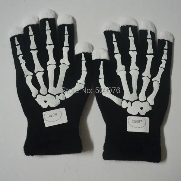 Бесплатная доставка 2 шт./пара мигающие перчатки со светодиодный подсветильник