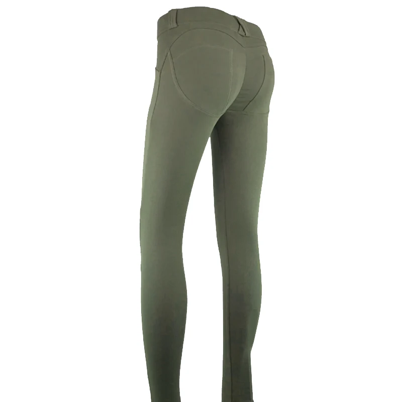 Army Green Лосины женские Низкой Талией Леггинсы Сексуальная Хип Push Up штаны леггинсы Для Женщины Карандаш Брюки легинсы гетры брюки женские легенсы - Цвет: Army Green